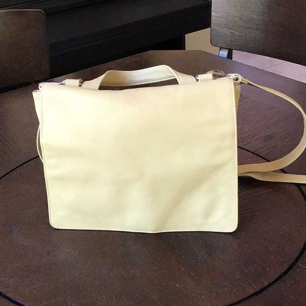 Cream colored purse satchel